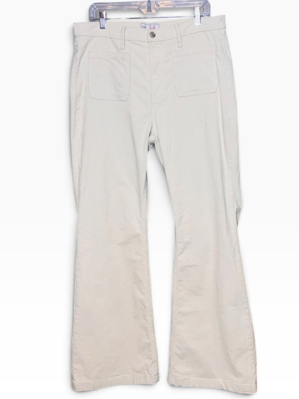 Gap 70s Flare Corduroy High Rise Jeans Pants in Birch Wash (Cream) Size 14S